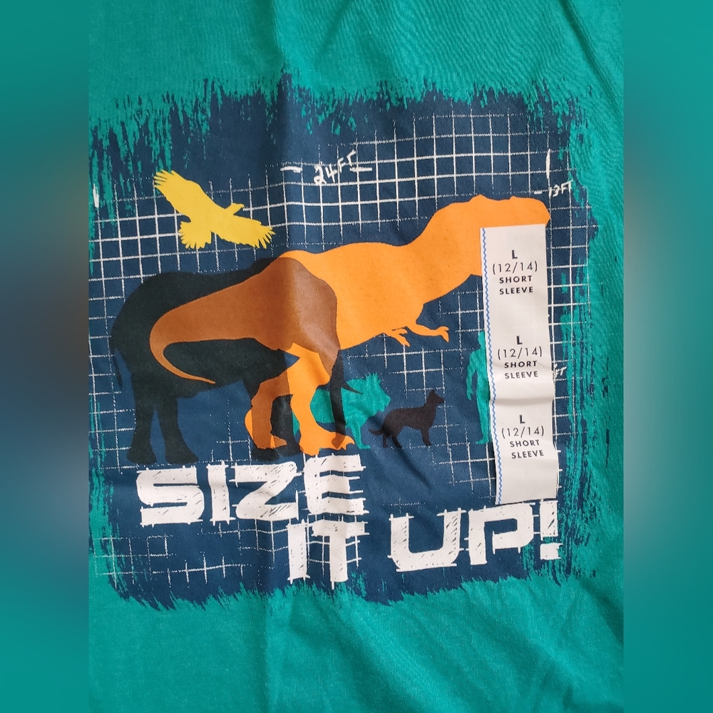 NEW Cat & Jack L 12/14 Boys Dino Tee - Picture 2 of 3